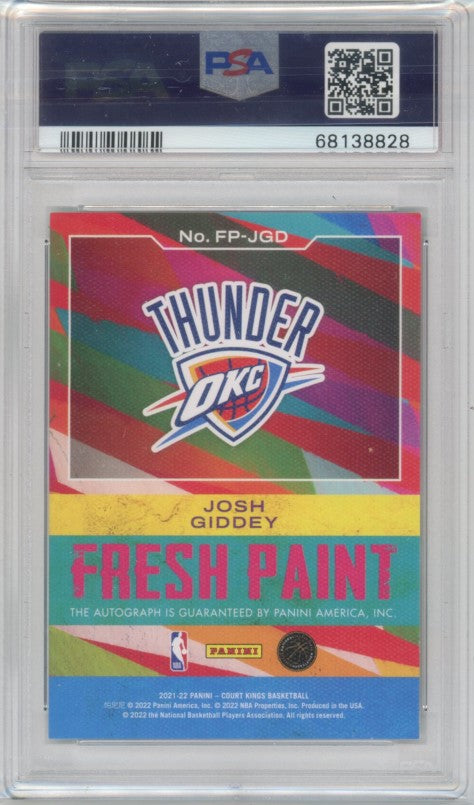 2021-22 Court Kings Josh Giddey Fresh Paint Jade Rookie Auto Psa 8 828