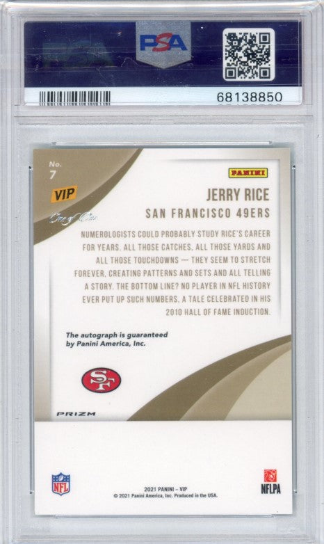 2022 The National Vip Jerry Rice Auto Peacock 1/1 PSA 8