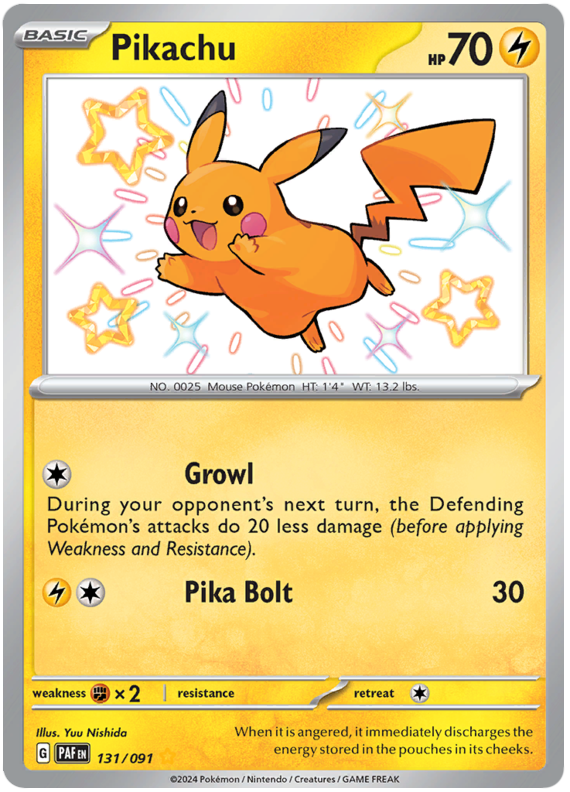 Pikachu - 131/091 - Shiny Rare Paldean Fates