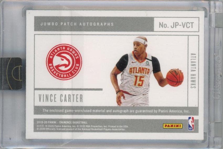 2019-20 Eminence Vince Carter Jumbo Patch Auto Emerald Green 3/3