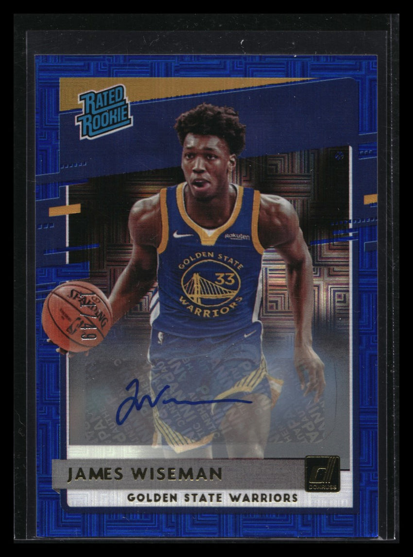 2020-21 Donruss James Wiseman Rated Rookie Signatures Auto Choice Blue 11/49