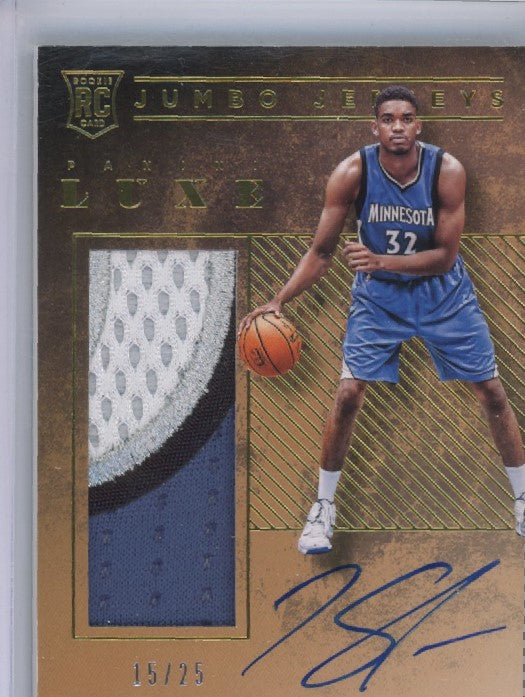 2015-16 Luxe Karl-anthony Towns Rookie Jumbo Jersey Patch Auto Gold 15/25