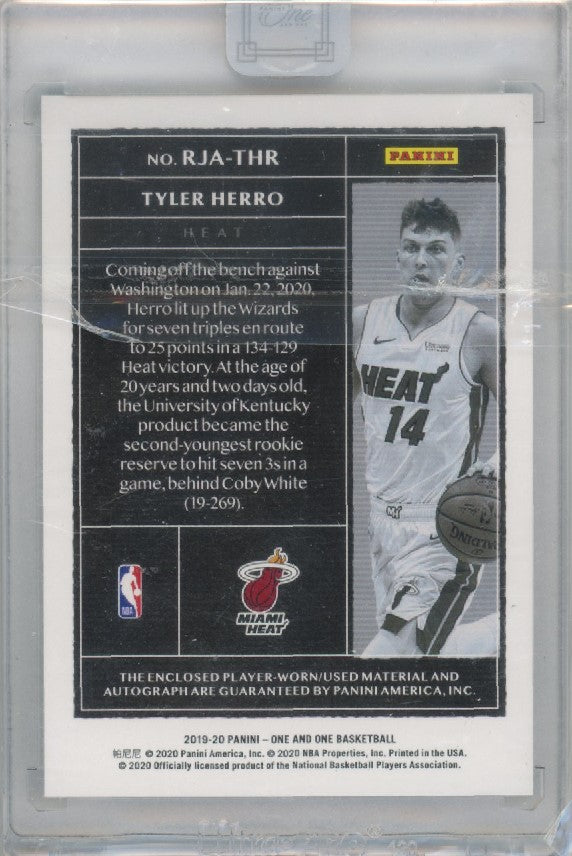 2019-20 One And One Tyler Herro Rookie Jersey Patch Auto Ruby Red 6/25