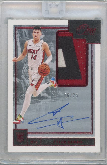 2019-20 One And One Tyler Herro Rookie Jersey Patch Auto Ruby Red 6/25