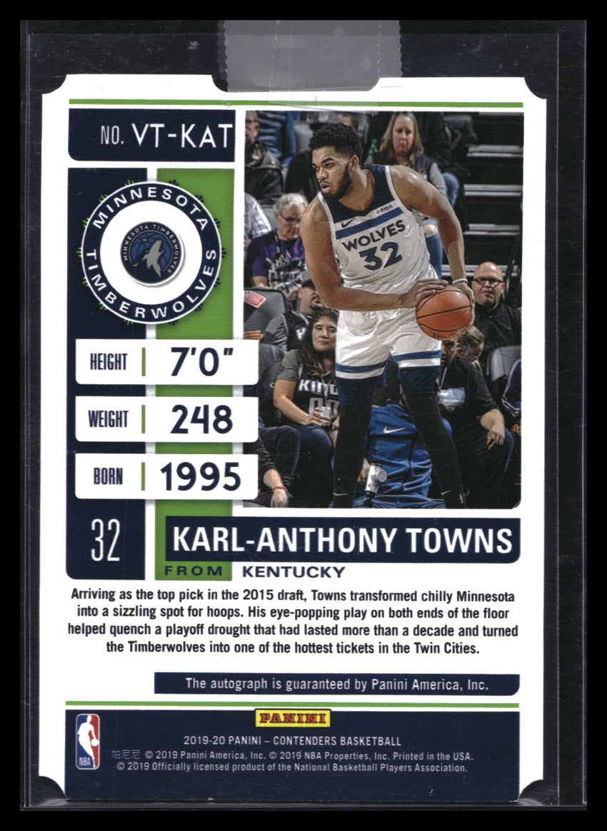 2019-20 Contenders Karl-anthony Towns Veteran Ticket Auto Stub 26/32
