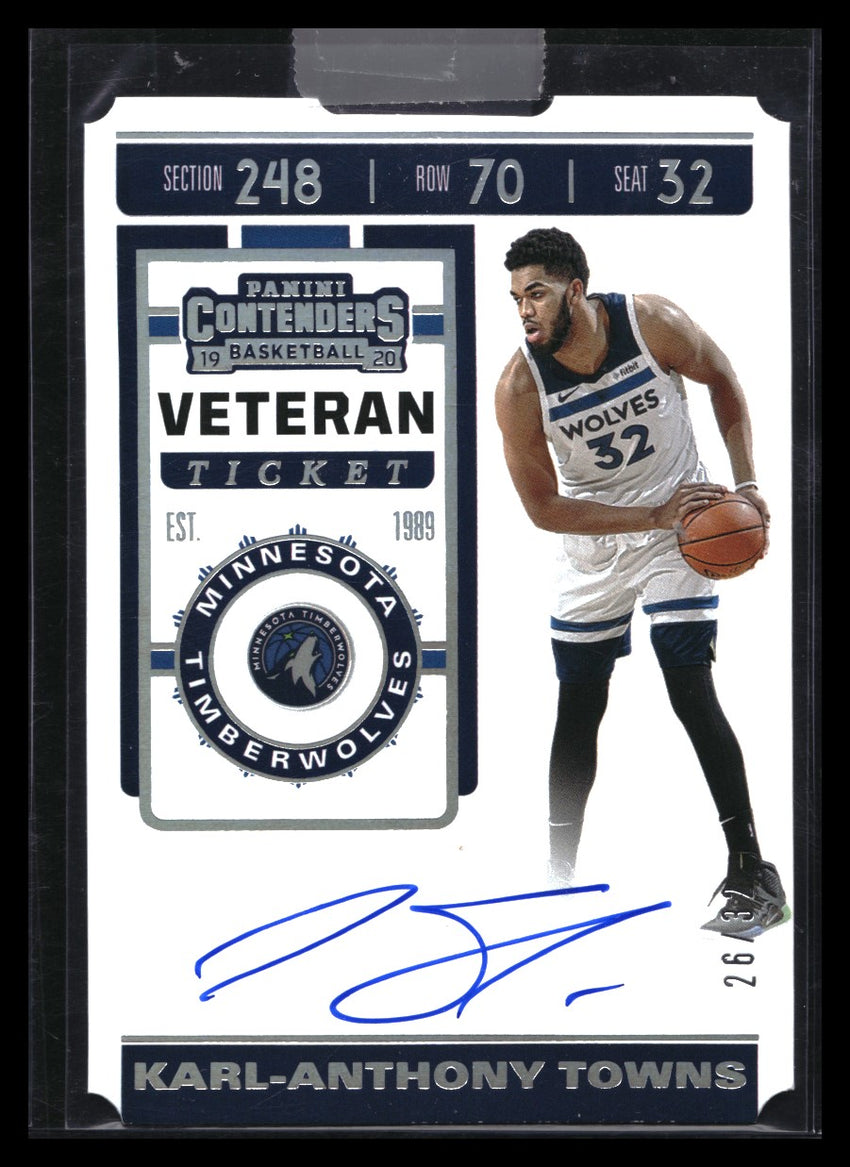 2019-20 Contenders Karl-anthony Towns Veteran Ticket Auto Stub 26/32