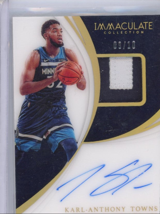 2018-19 Immaculate Karl-anthony Towns Patch Auto Holo Gold 9/10