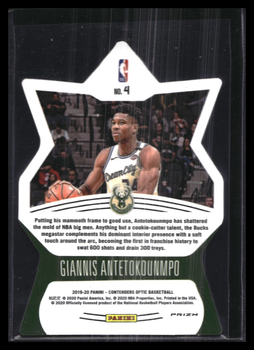 2019-20 Contenders Optic GIANNIS ANTETOKOUNMPO Superstar Die-Cut Silver #4