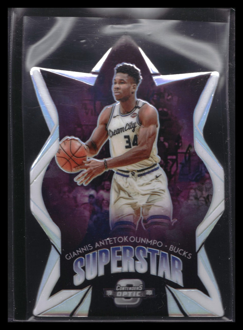 2019-20 Contenders Optic GIANNIS ANTETOKOUNMPO Superstar Die-Cut Silver #4