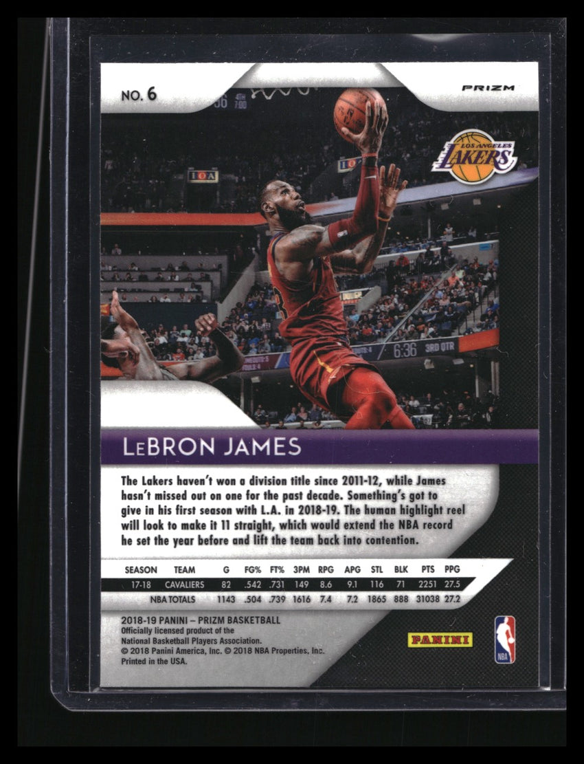 2018-19 Prizm Lebron James Silver No 6