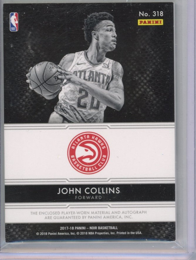 2017-18 Noir John Collins Vertical Rookie Patch Auto Black And White 84/99