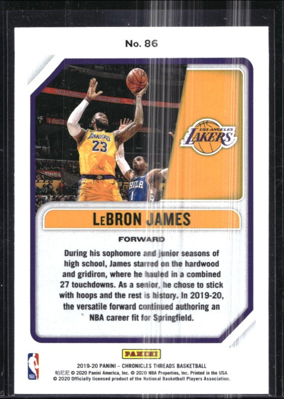 2019-20 Chronicles LEBRON JAMES Threads Bronze #86