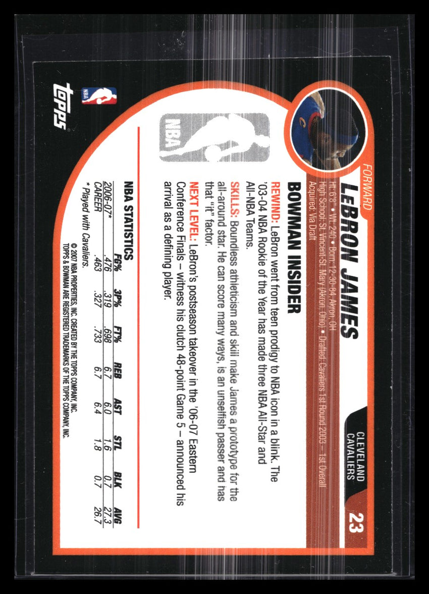 2007-08 Bowman Lebron James Base No 23