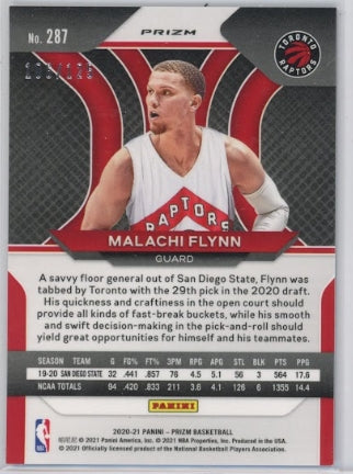 2020-21 Prizm Malachi Flynn Rookie Blue Ice 106/125
