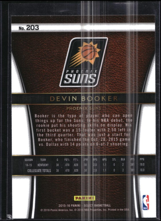 2015-16 Select Devin Booker Courtside Rookie Base No 203