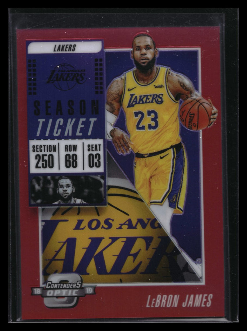 2018-19 Contenders Optic Lebron James Season Ticket Red Prizm No 100