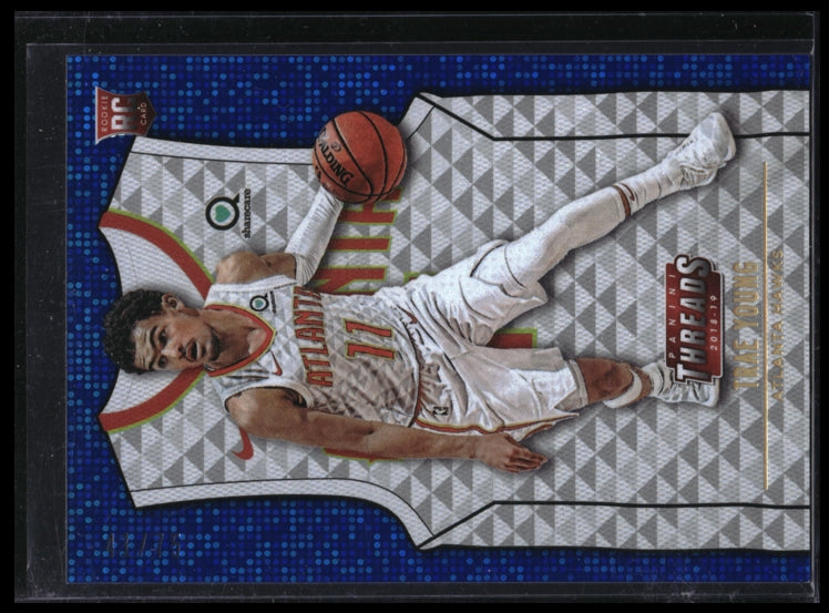 2018-19 Threads Trae Young Associaton Jersey Rookie Premium Blue Dazzle 41/75