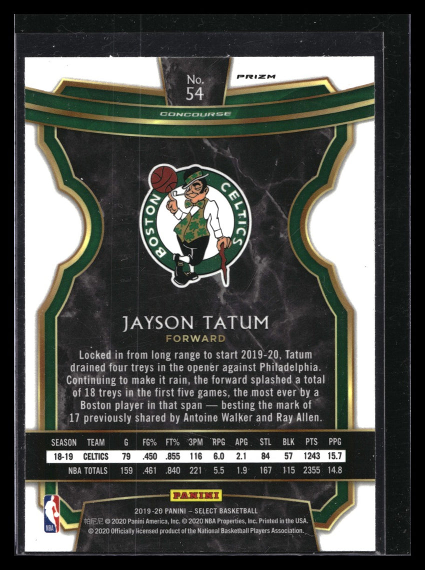 2019-20 Select Jayson Tatum Concourse Silver Prizm No 54