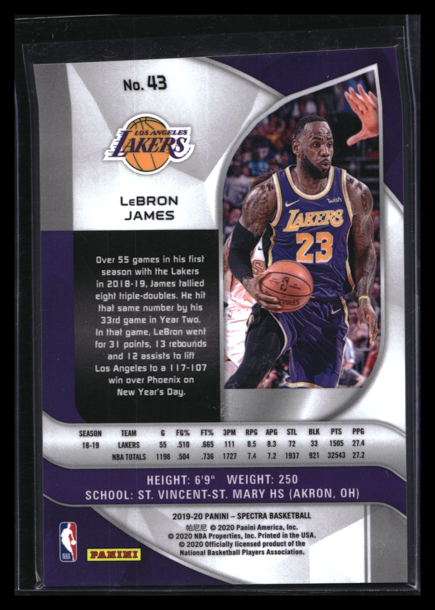 2019-20 Spectra Lebron James Base No 43