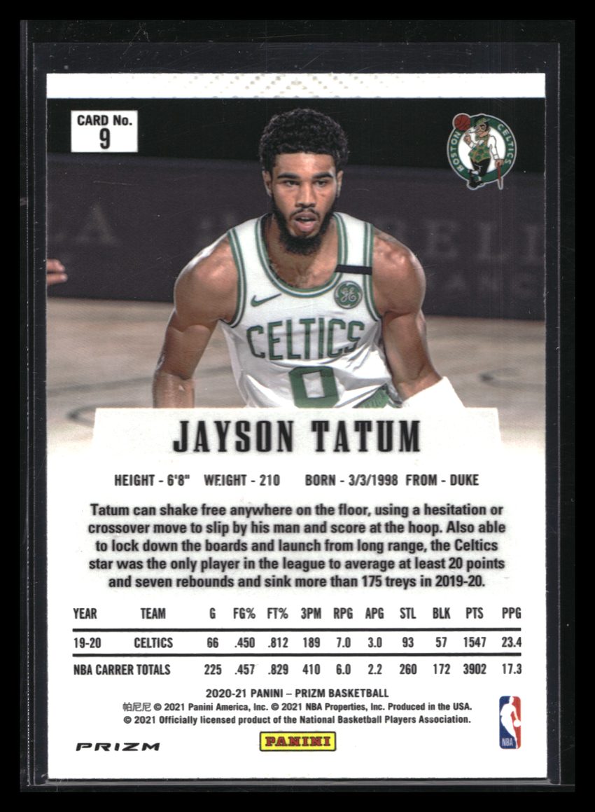 2020-21 Prizm Jayson Tatum Flashback Silver Prizm No 9