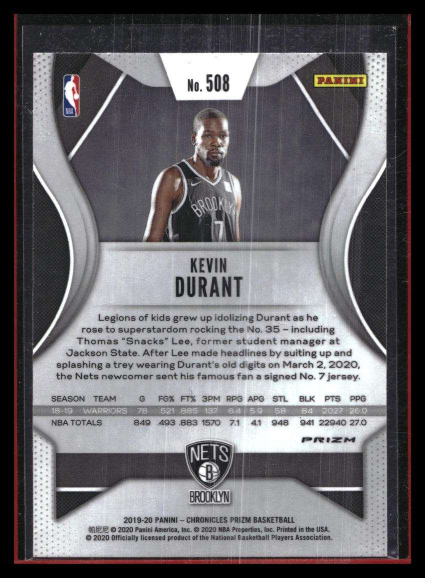 2019-20 Chronicles KEVIN DURANT Prizm Update Silver #508