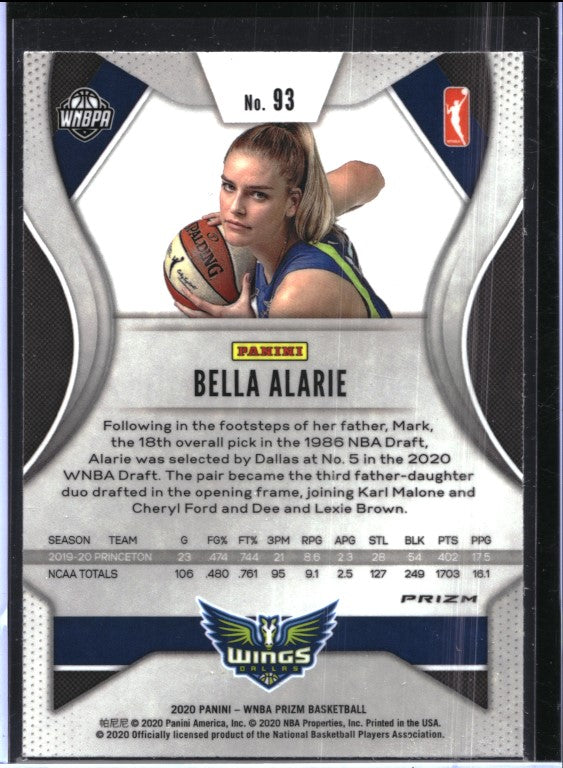 2020 WNBA Prizm BELLA ALARIE Rookie Silver #93