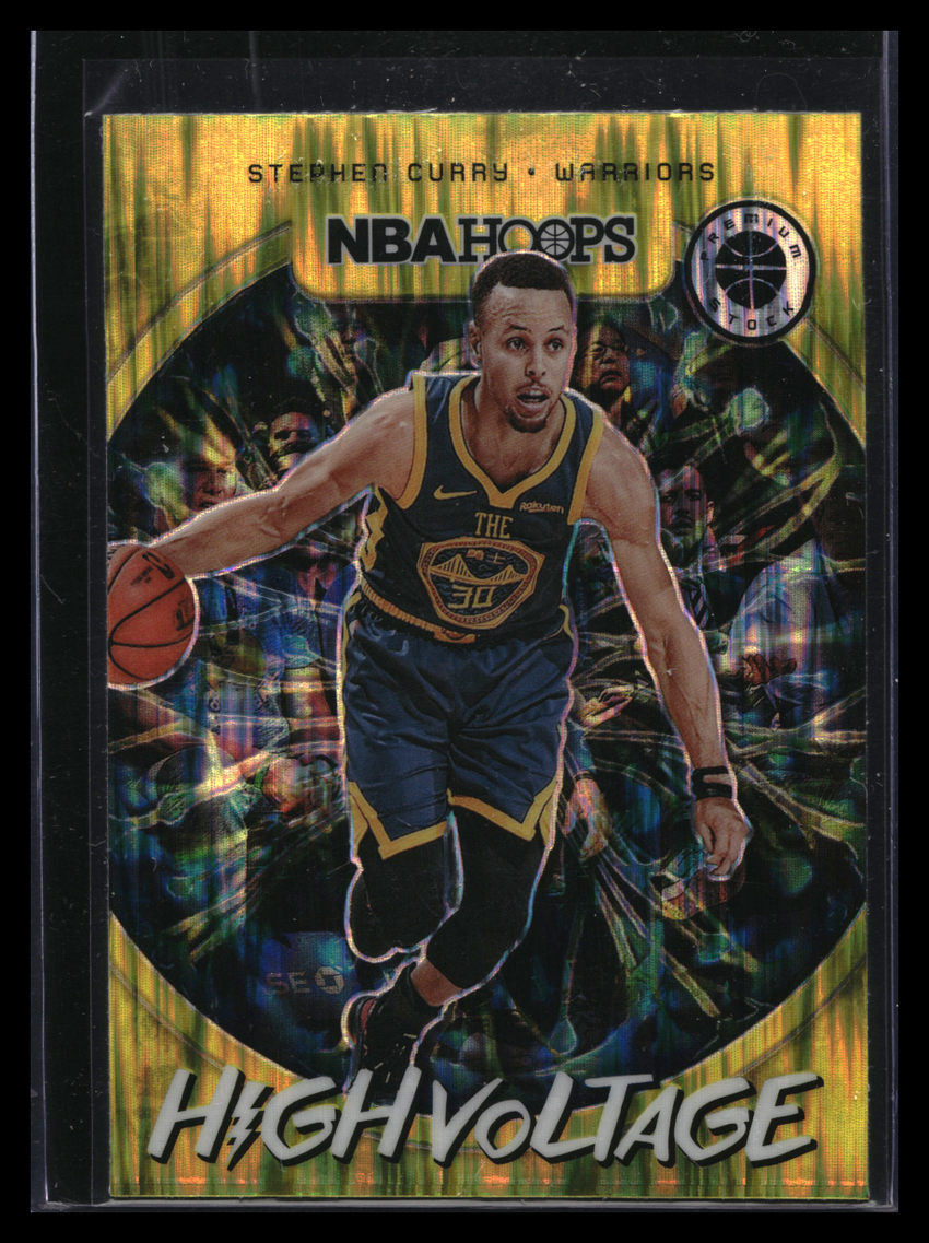 2019-20 Hoops Premium Stock Stephen Curry High Voltage Shock Flash No 10