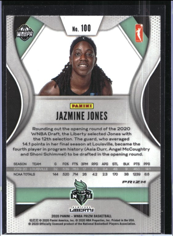 2020 WNBA Prizm JAZMINE JONES Rookie Silver #100