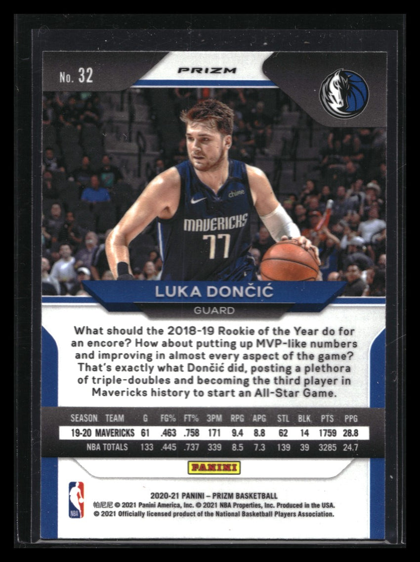 2020-21 Prizm Luka Doncic Ruby Wave Prizm No 32