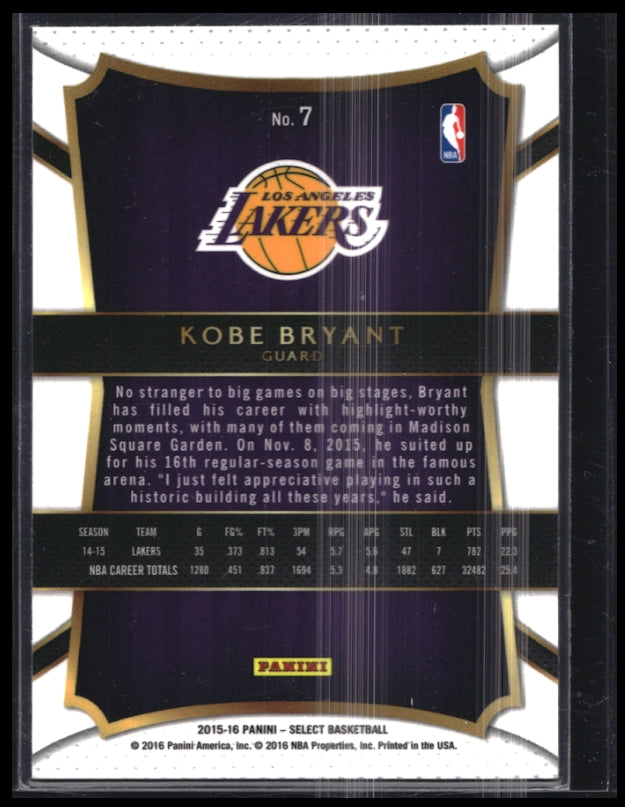 2015-16 Select Kobe Bryant Concourse Base No 7