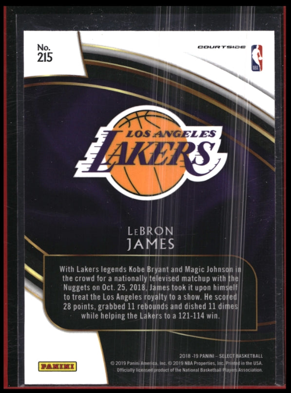 2018-19 Select LEBRON JAMES Courtside Base #215