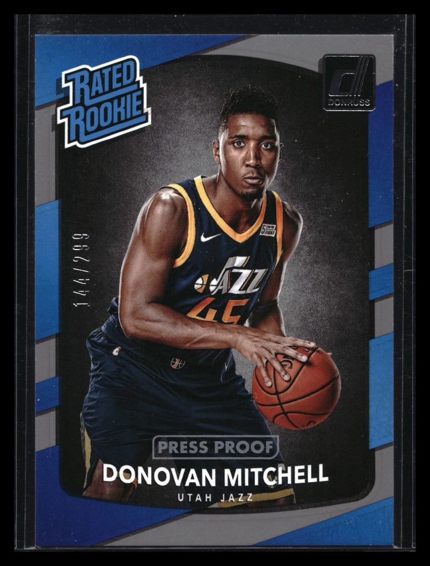 2017-18 Donruss Donovan Mitchell Rated Rookie Press Proof Silver 144/299