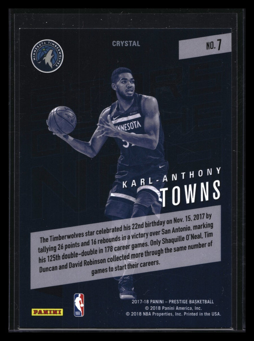 2017-18 Prestige Karl-anthony Towns Stars Of The Nba Black Crystal 1/1