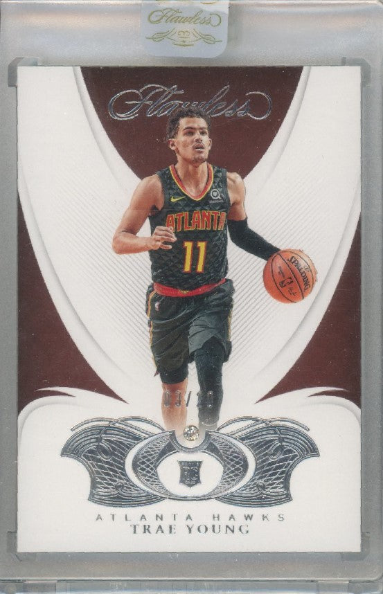 2018-19 Flawless TRAE YOUNG Rookie Diamond Base 3/20 #82 Uncirculated