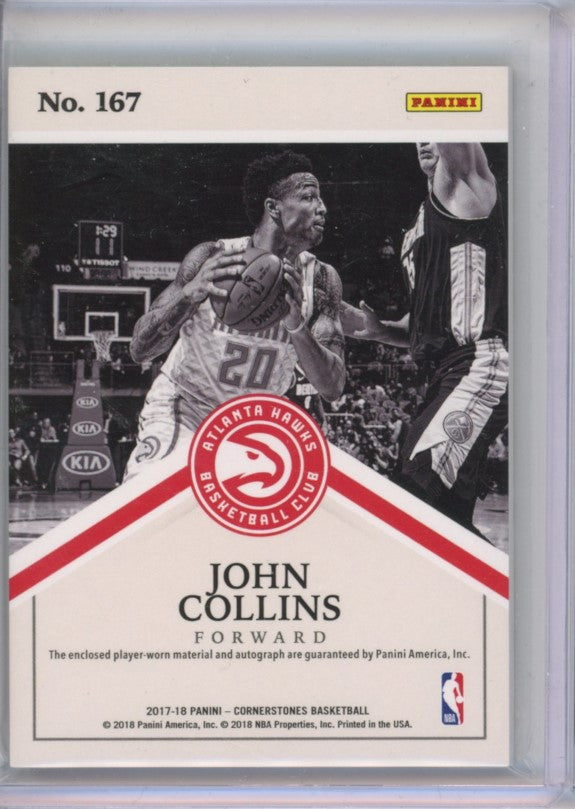 2017-18 Cornerstones John Collins Quad Patch Auto Granite 8/25