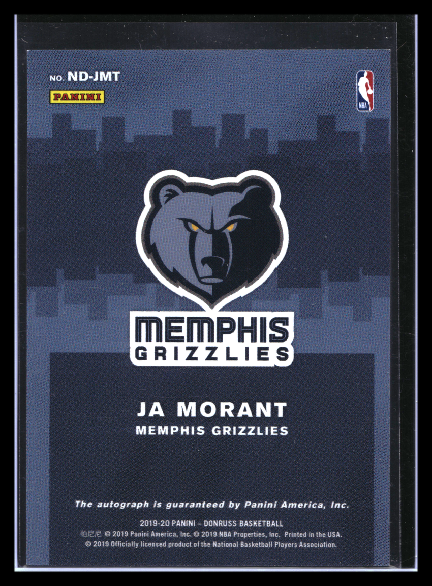 2019-20 Donruss Ja Morant Next Day Rookie Auto Ssp No Jmt