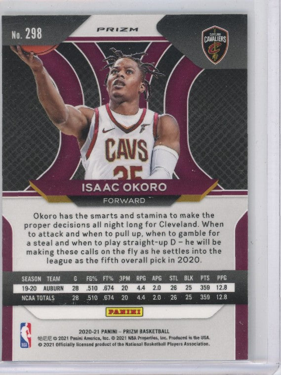 2020-21 Prizm Isaac Okoro Rookie Silver Prizm No 298