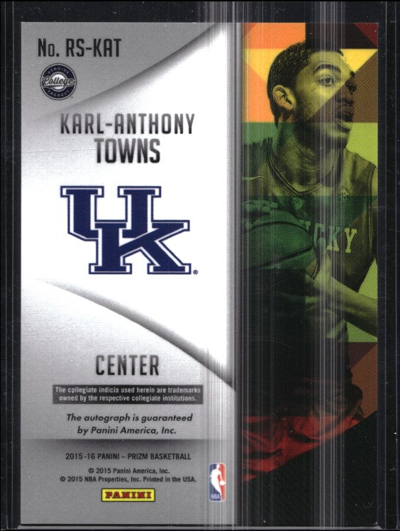 2015-16 Prizm Karl-anthony Towns Rookie Signatures Auto Base No Kat