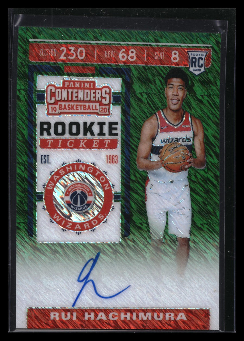 2019-20 Contenders RUI HACHIMURA Rookie Ticket Auto Green Shimmer SSP #138