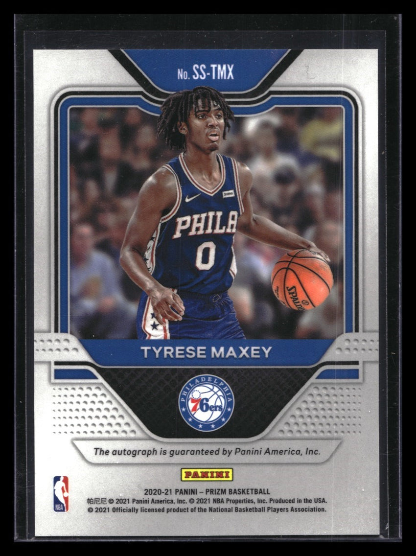 2020-21 Prizm Tyrese Maxey Sensational Signatures Rookie Auto Base No Tmx