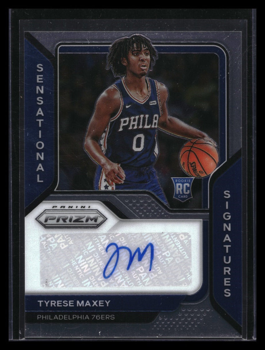 2020-21 Prizm Tyrese Maxey Sensational Signatures Rookie Auto Base No Tmx