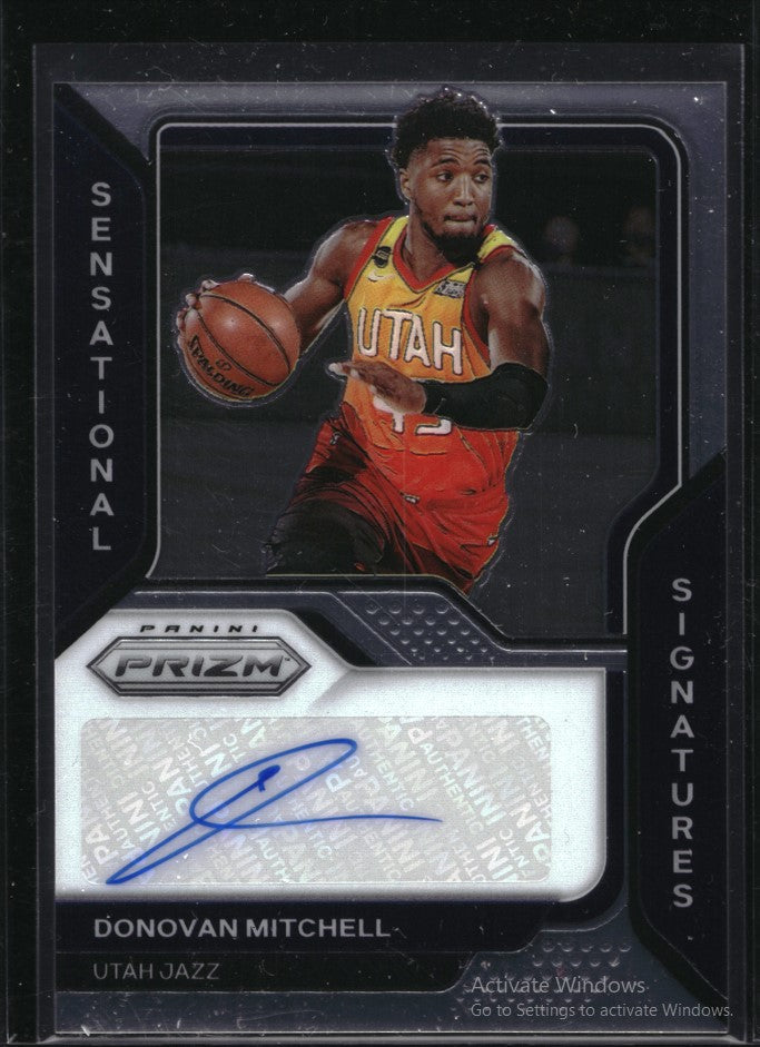 2020-21 Prizm Donovan Mitchell Sensational Signatures Auto Base No Dmi
