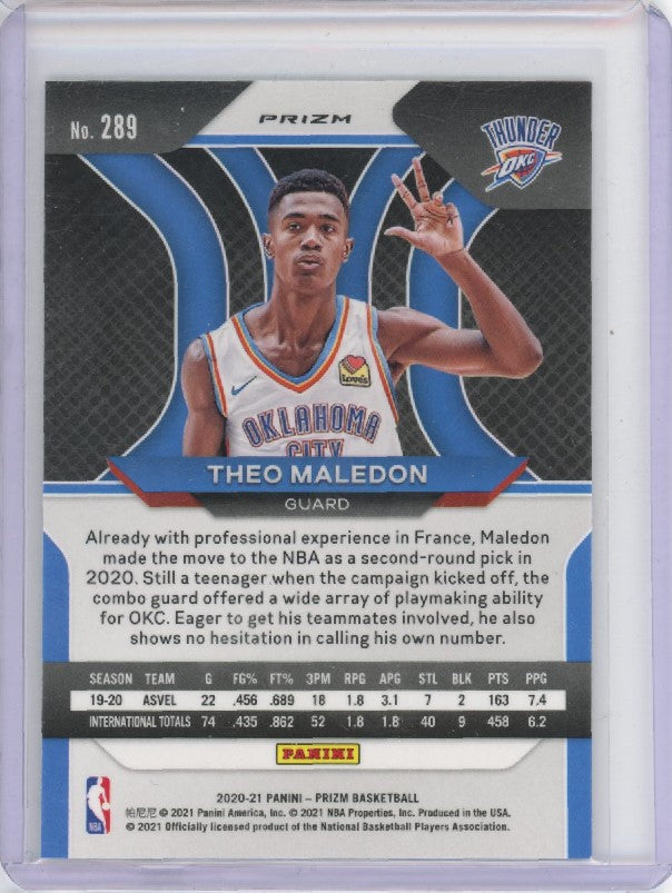 2020-21 Prizm THEO MALEDON Rookie Silver Prizm #289