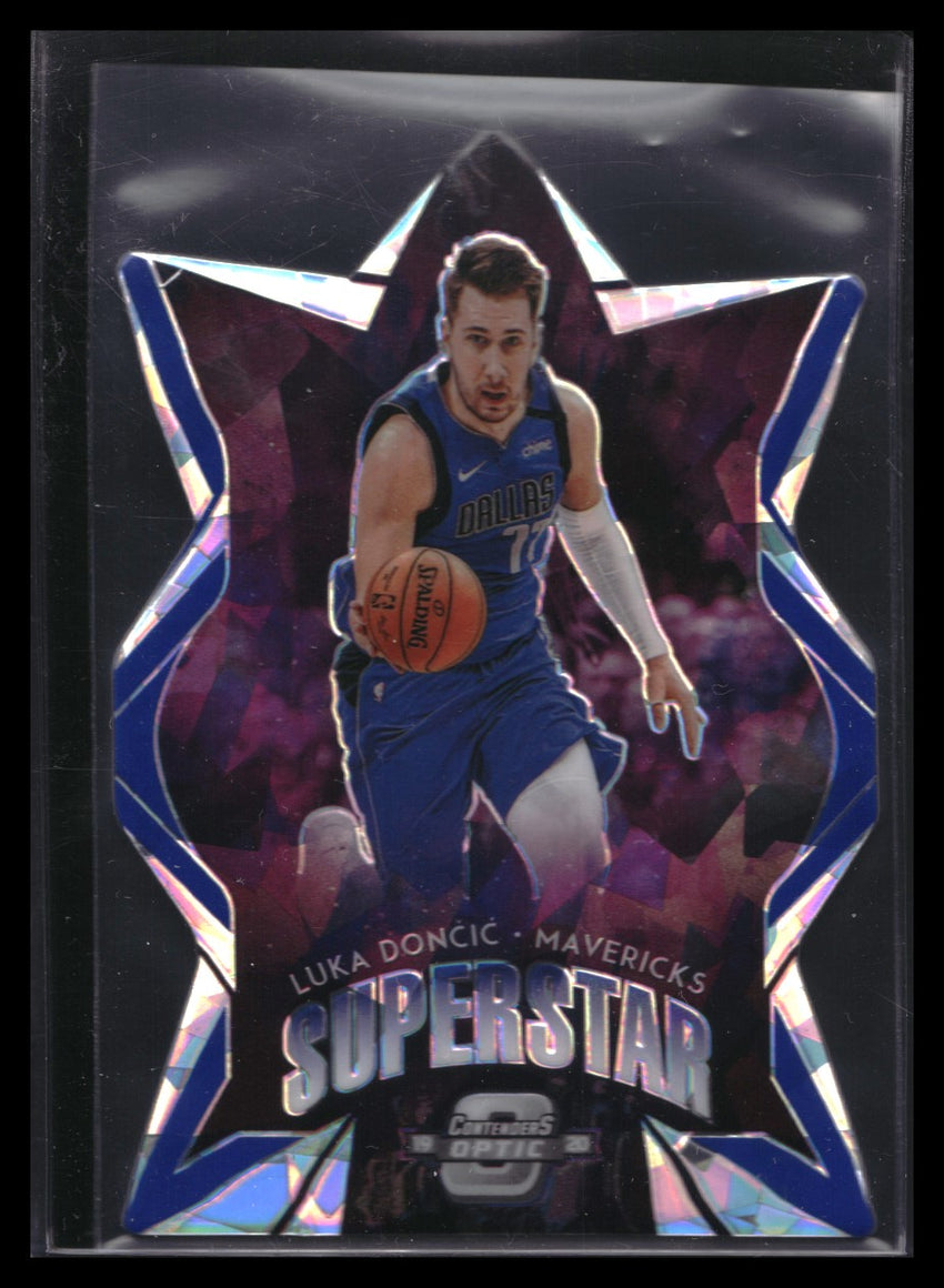 2019-20 Contenders Optic Luka Doncic Superstar Die-cut Blue Ice No 5