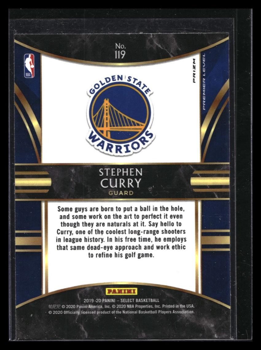 2019-20 Select STEPHEN CURRY Premier Level Silver Prizm #119