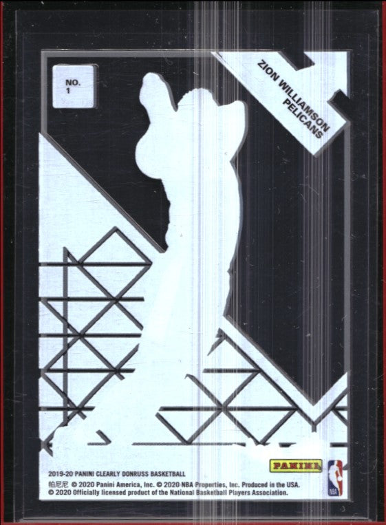 2019-20 Clearly Donruss Zion Williamson The Rookies Base No 1