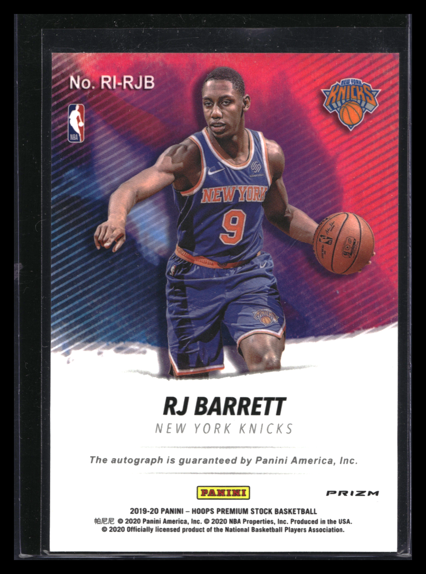 2019-20 Hoops Premium Stock Rj Barrett Rookie Ink Auto Flash Shock No Rjb A
