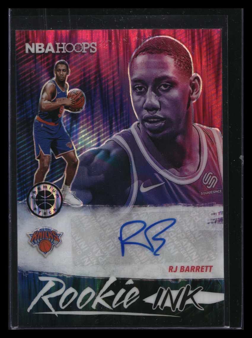 2019-20 Hoops Premium Stock Rj Barrett Rookie Ink Auto Flash Shock No Rjb A