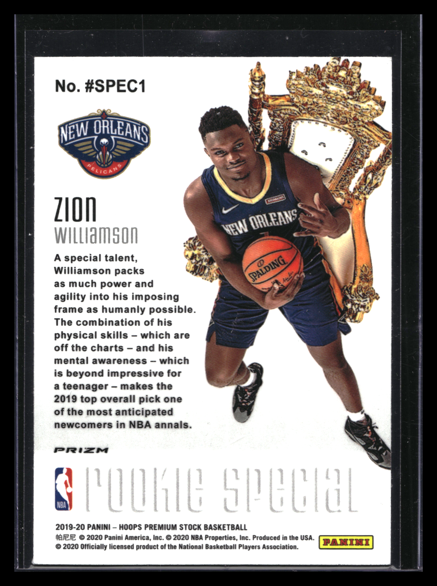 PSA 10 Gem Mint 】Zion Williamson 2019-20 Hoops Premium Stock RC