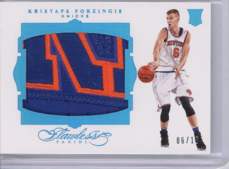2015-16 Flawless Kristaps Porzingis Rookie Patch Sapphire 6/10